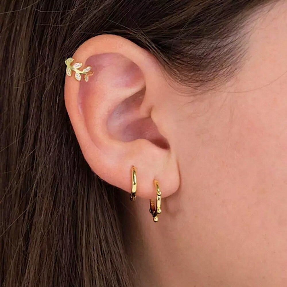 ⚜️[𝟯/$𝟭𝟴]⚜️CZ Gold Leaf Cuff Earring NEW - Picture 5 of 7
